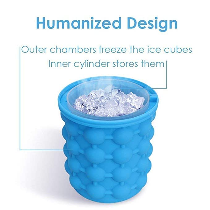 Silicone Ice Cube Maker Genie Space Saving Kitchen Ice Bucket