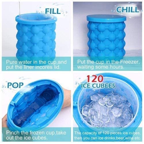 Silicone Ice Cube Maker Genie Space Saving Kitchen Ice Bucket