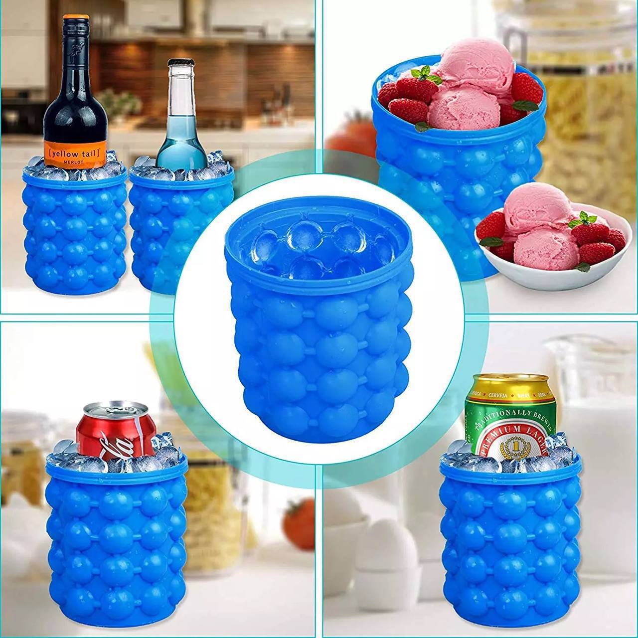 Silicone Ice Cube Maker Genie Space Saving Kitchen Ice Bucket